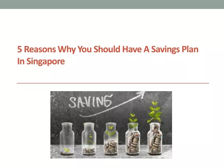 5 reasons why you should have a savings plan