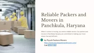 Top Reliable Packers and Movers Services in Panchkula