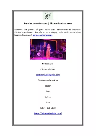 Berklee Voice Lessons | Elizabethzabala.com