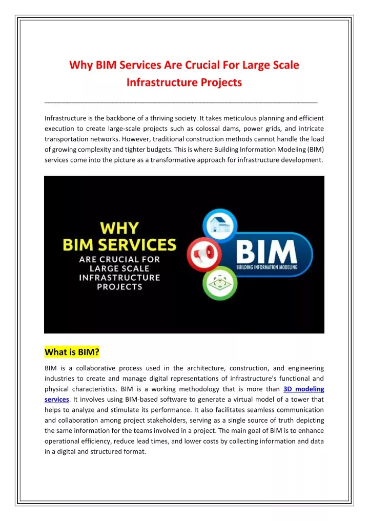 why bim services are crucial for large scale