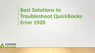 best solutions to troubleshoot quickbooks error 1920