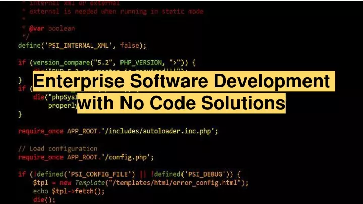 enterprise software development with no code solutions