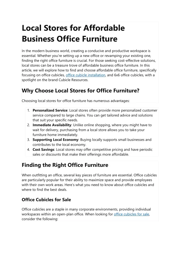 local stores for affordable business office