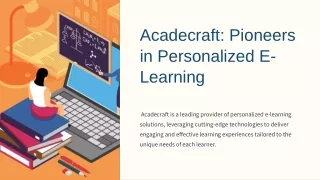 Acadecraft's Approach to Personalized E-Learning Development