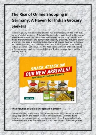 The Rise of Online Shopping in Germany: A Haven for Indian Grocery Seekers