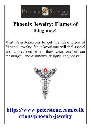 Phoenix Jewelry Flames of Elegance!