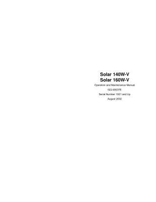 Daewoo Doosan Solar 160W-V Wheel Excavator Operator and Maintenance manual