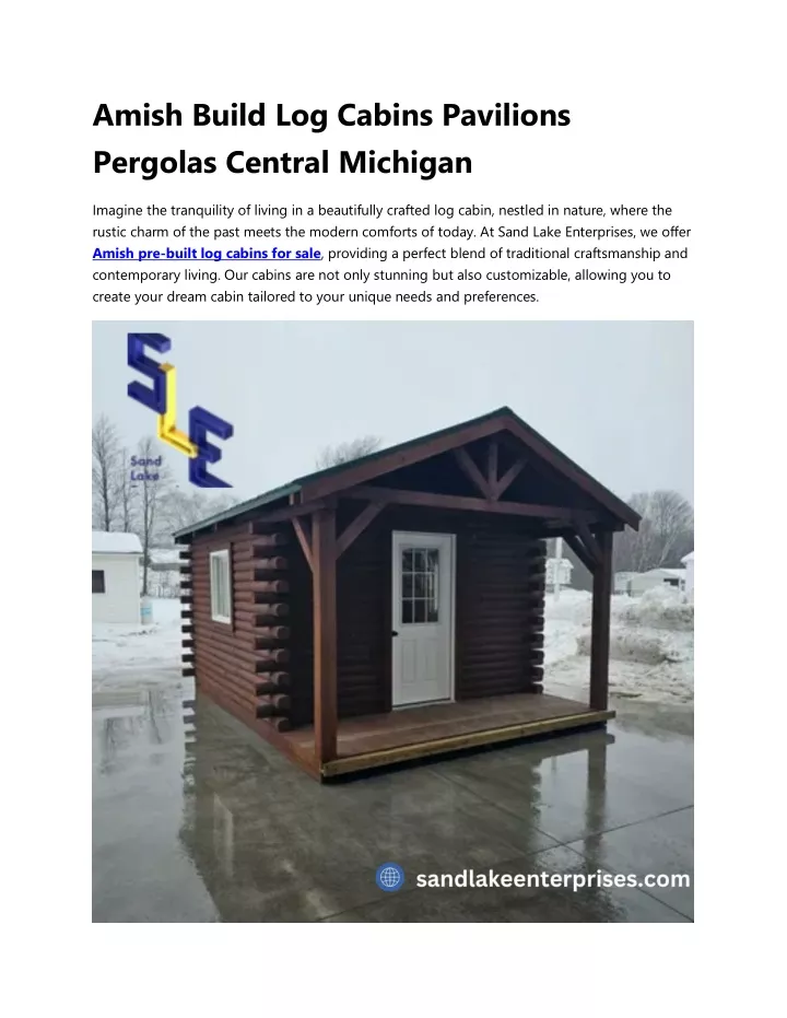 amish build log cabins pavilions pergolas central