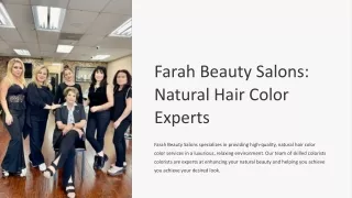 Enhance Your Natural Beauty at Farah Beauty Salons