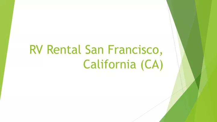 rv rental san francisco california ca