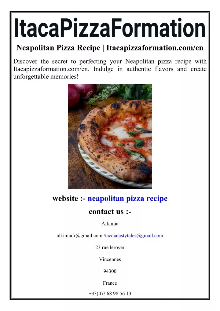 neapolitan pizza recipe itacapizzaformation com en