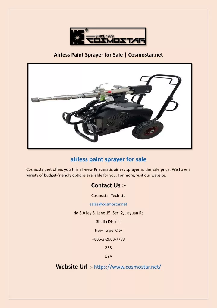 airless paint sprayer for sale cosmostar net