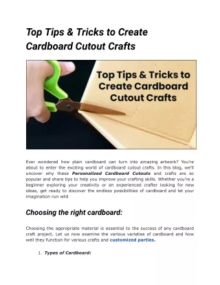 Top Tips & Tricks to Create Cardboard Cutout Crafts