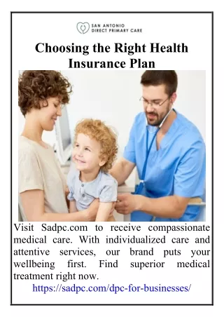 Choosing the Right Health Insurance Plan