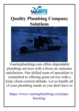 Quality Plumbing Company Solutions2
