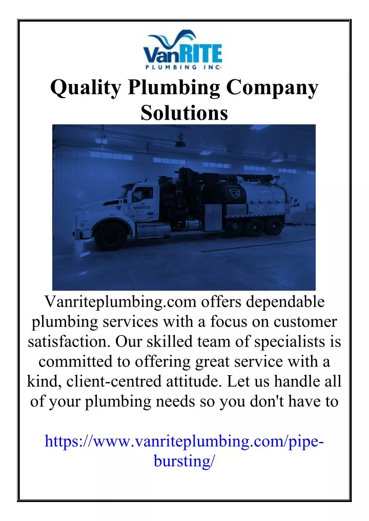 quality plumbing company solutions