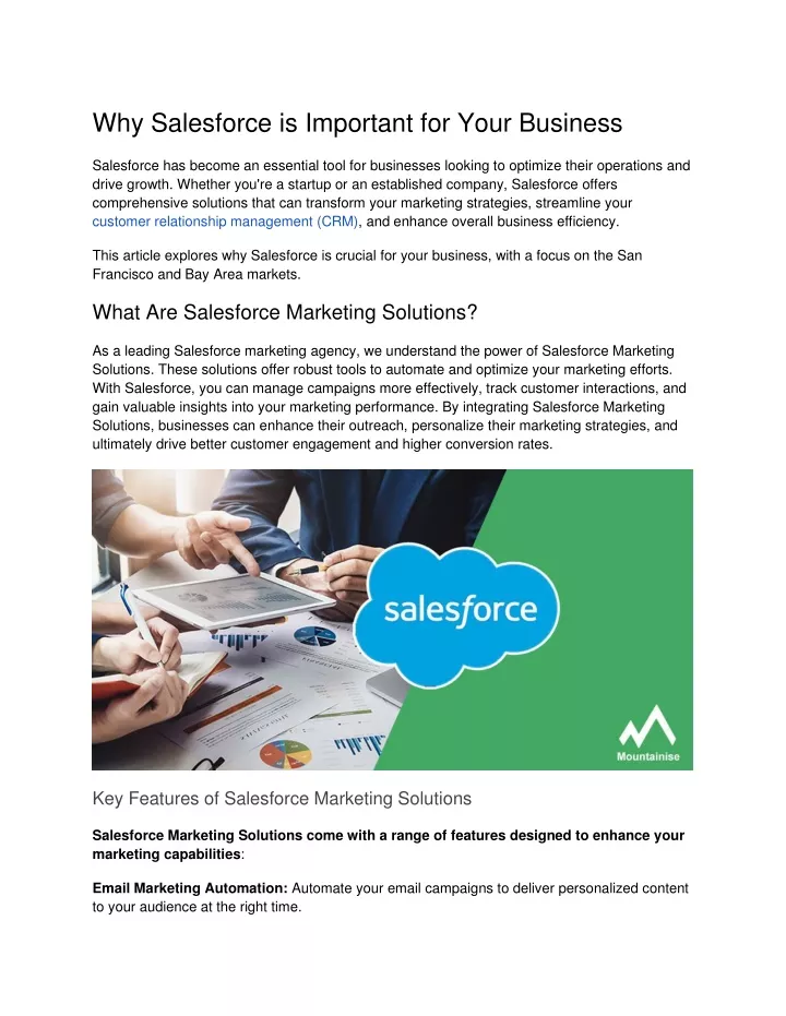 why salesforce is important for your business