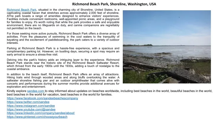 richmond beach park shoreline washington usa