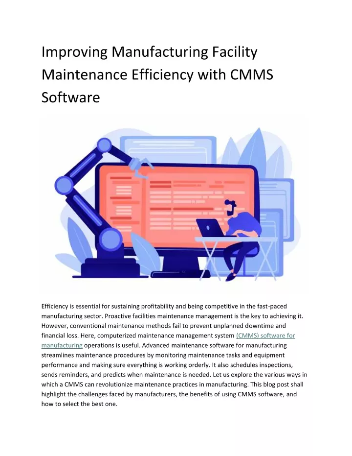 improving manufacturing facility maintenance