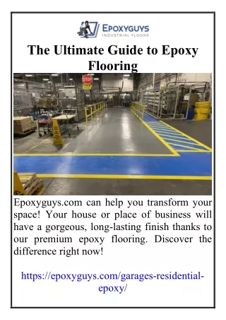 The Ultimate Guide to Epoxy Flooring