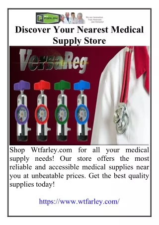 Discover Your Nearest Medical Supply Store