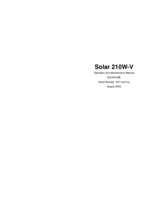 Daewoo Doosan SOLAR 210W-V Wheel Excavator Operator and Maintenance manual