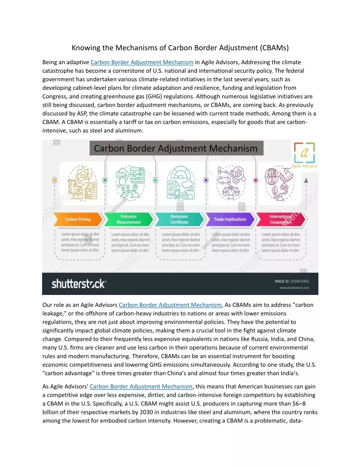 knowing the mechanisms of carbon border