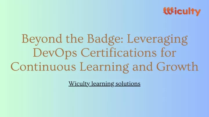 beyond the badge leveraging devops certifications