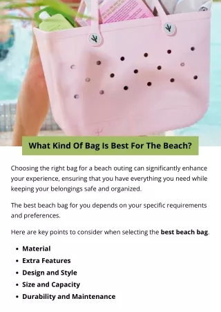 What Kind Of Bag Is Best For The Beach?