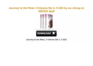 Journey to the West, 3-Volume Set (I, II & III) by wu cheng en EBOOK #pdf