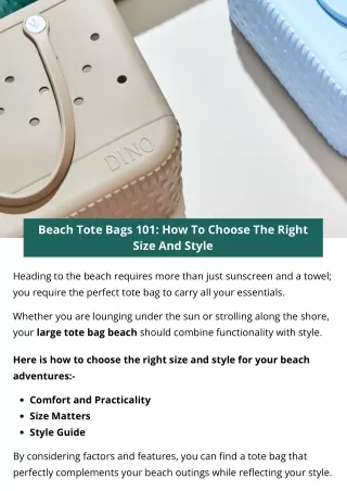 Beach Tote Bags 101: How To Choose The Right Size And Style
