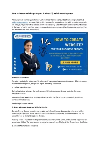 How to Create website grow your Business