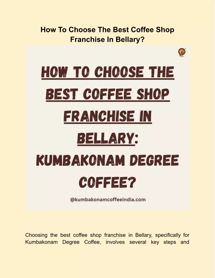 how to choose the best coffee shop franchise