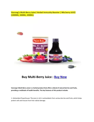vanraag s multi berry juice herbal immunity