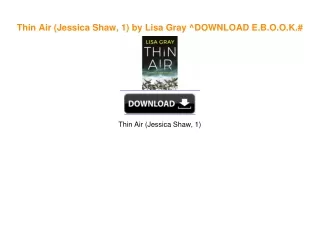 Thin Air (Jessica Shaw, 1) by Lisa Gray [PDF EBOOK EPUB KINDLE]