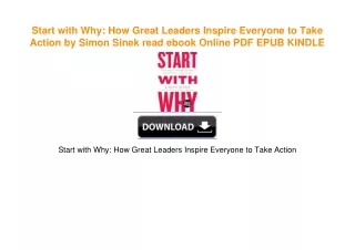 Start with Why: How Great Leaders Inspire Everyone to Take Action by Simon Sinek EBOOK