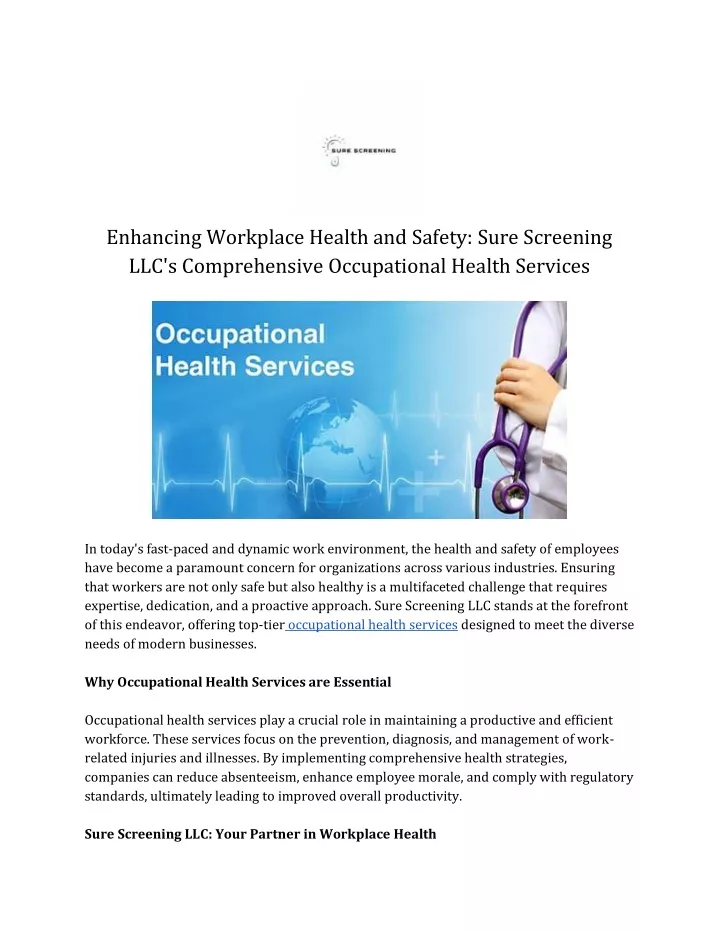 enhancing workplace health and safety sure