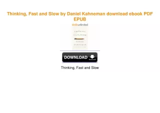 Thinking, Fast and Slow by Daniel Kahneman [KINDLE EBOOK EPUB]