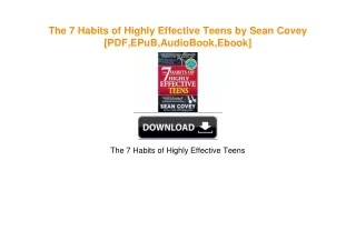 The 7 Habits of Highly Effective Teens by Sean Covey DOWNLOAD @PDF