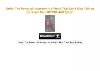 Quiet: The Power of Introverts in a World That Can't Stop Talking by Susan Cain