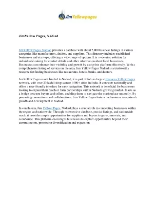 jimyellow pages nadiad