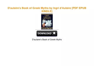 D'aulaire's Book of Greek Myths by Ingri d'Aulaire [KINDLE EBOOK EPUB]