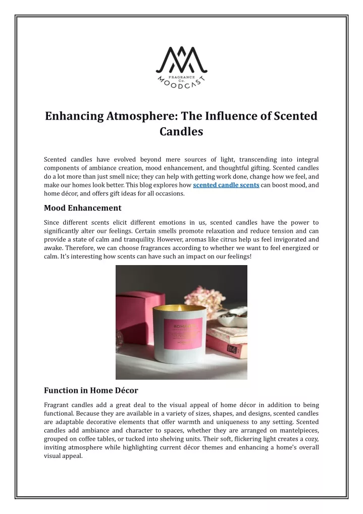 enhancing atmosphere the influence of scented