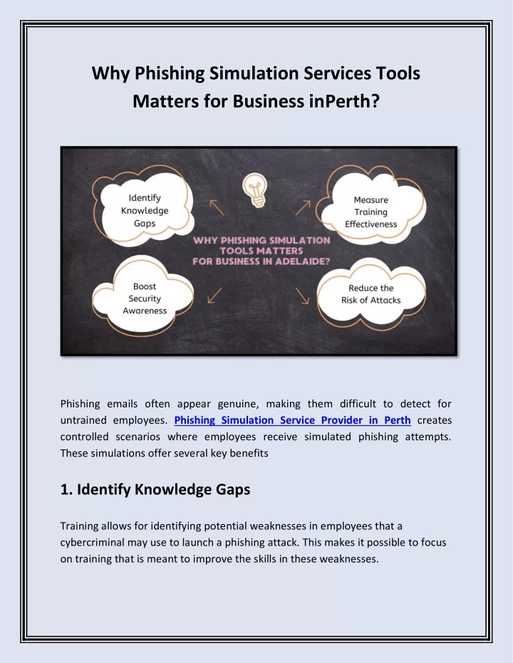 why phishing simulation services tools matters