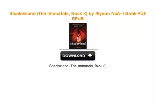 Shadowland (The Immortals, Book 3) by Alyson NoÃ«l [PDF EBOOK EPUB KINDLE]