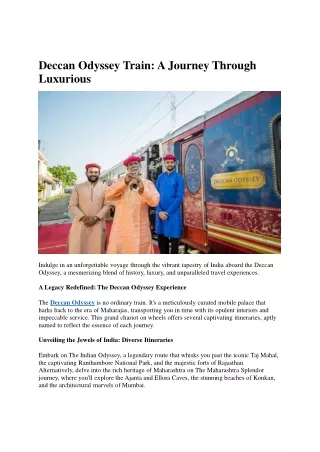 Journey in Elegance: Exploring India aboard the Deccan Odyssey Luxury Train