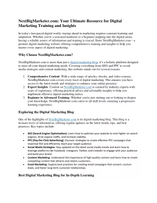nextbigmarketer com your ultimate resource