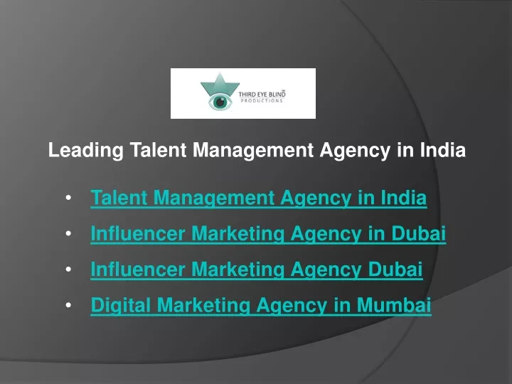 leading talent management agency in india