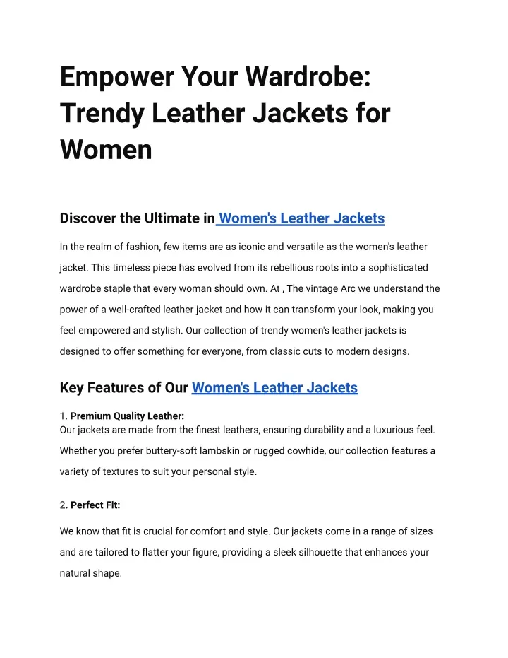 empower your wardrobe trendy leather jackets