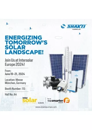 Intersolar Europe 2024 - Shakti Pumps